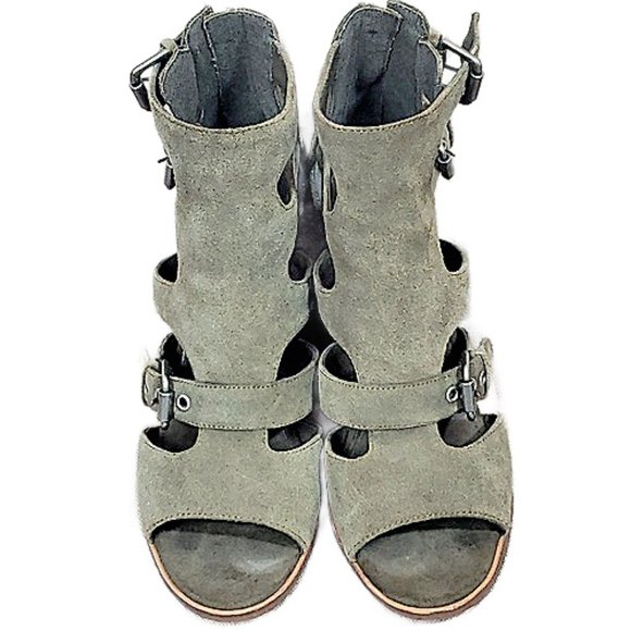 Marc Fisher Green Suede Sandals - Picture 2 of 4